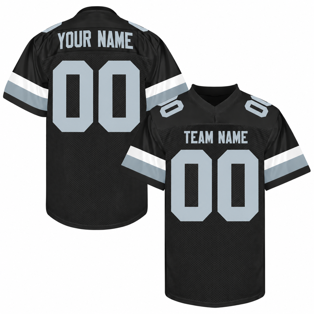 Custom Football Jersey with Name & Number – Black Gray