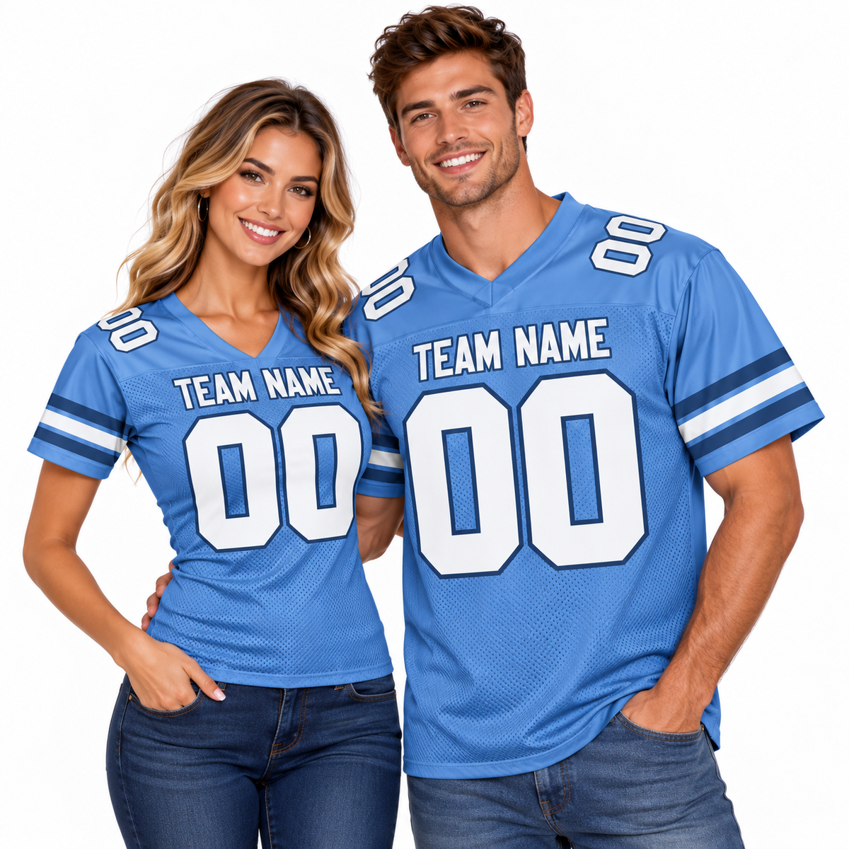 Custom Football Jersey with Name & Number – Blue Navy White