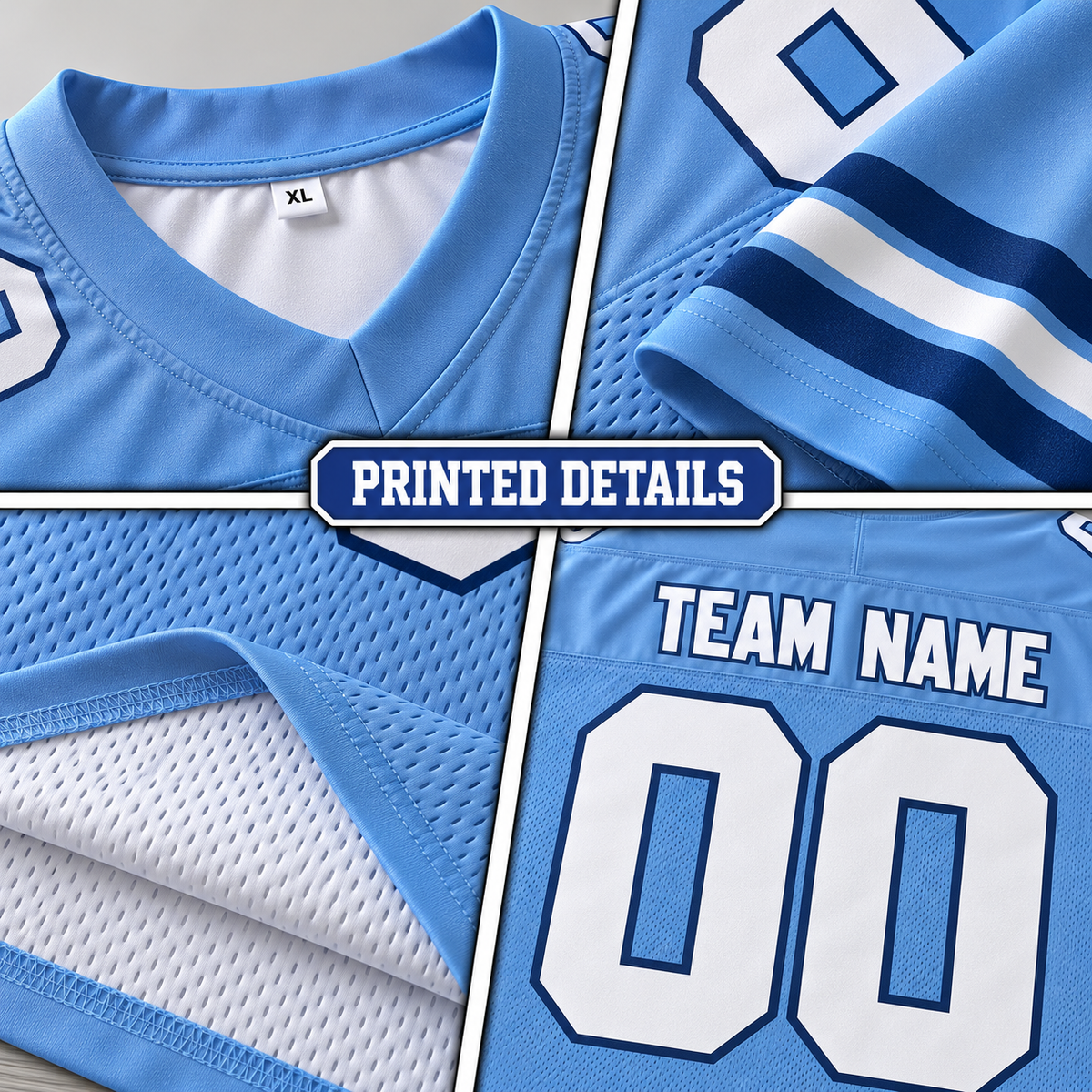 Custom Football Jersey with Name & Number – Blue Navy White