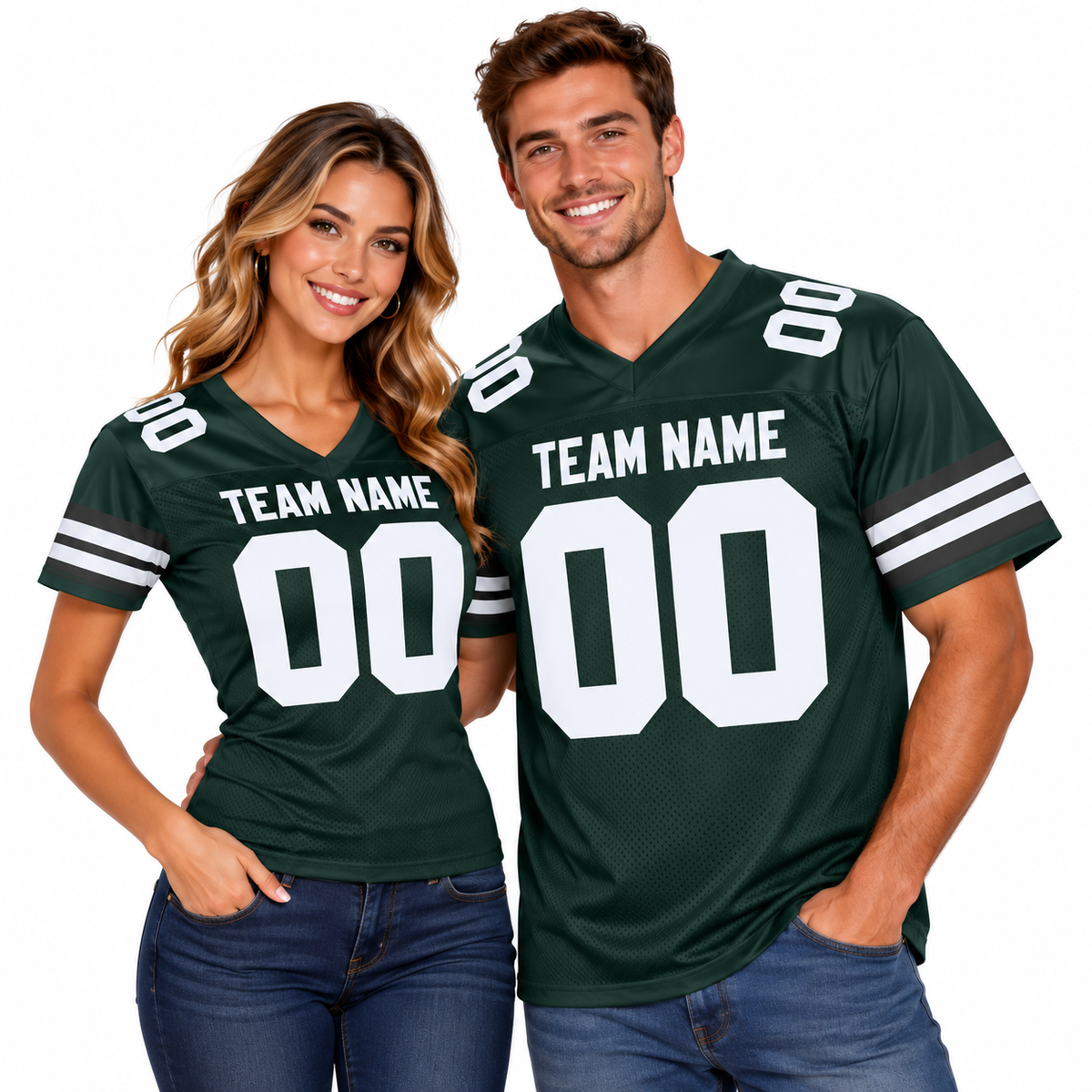 Custom Football Jersey with Name & Number – Green White