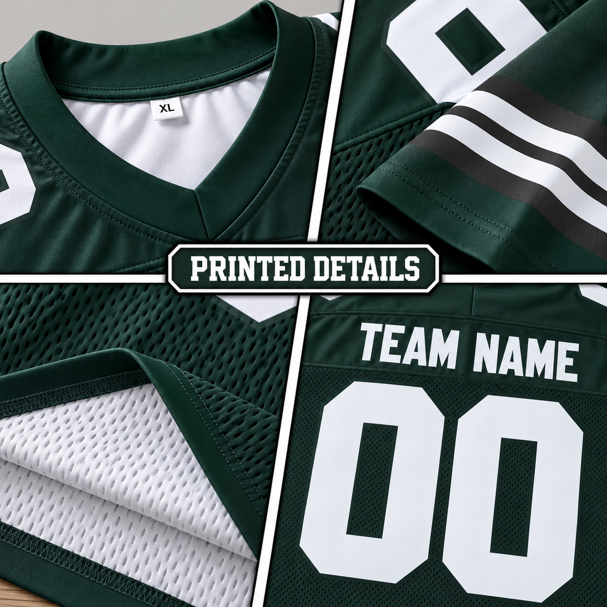 Custom Football Jersey with Name & Number – Green White