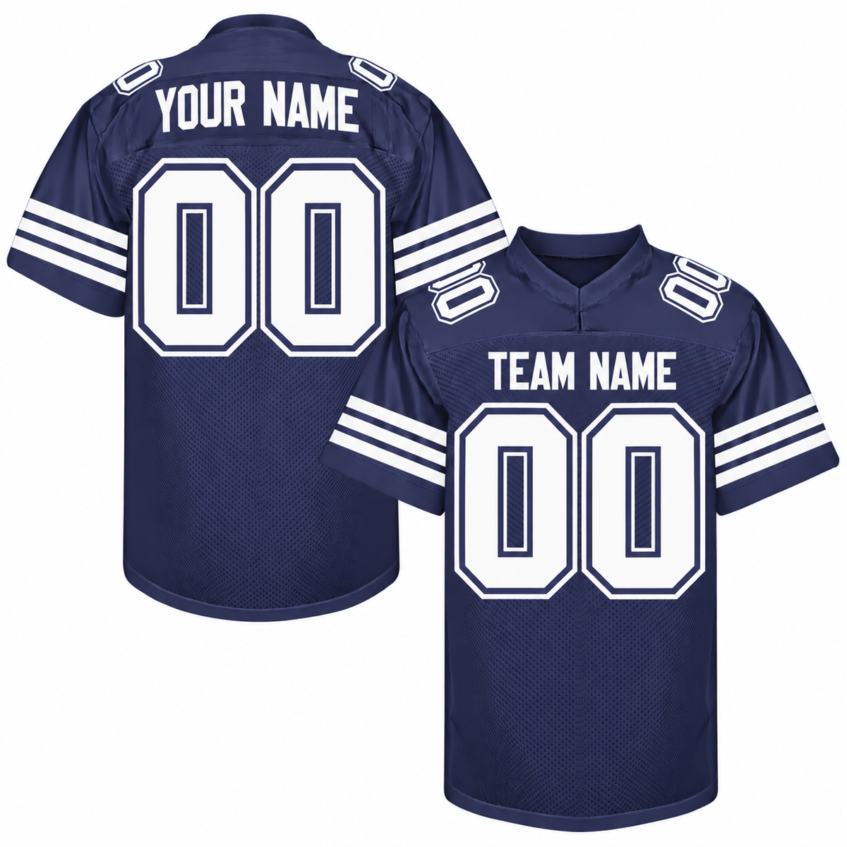Custom Football Jersey with Name & Number – Navy White