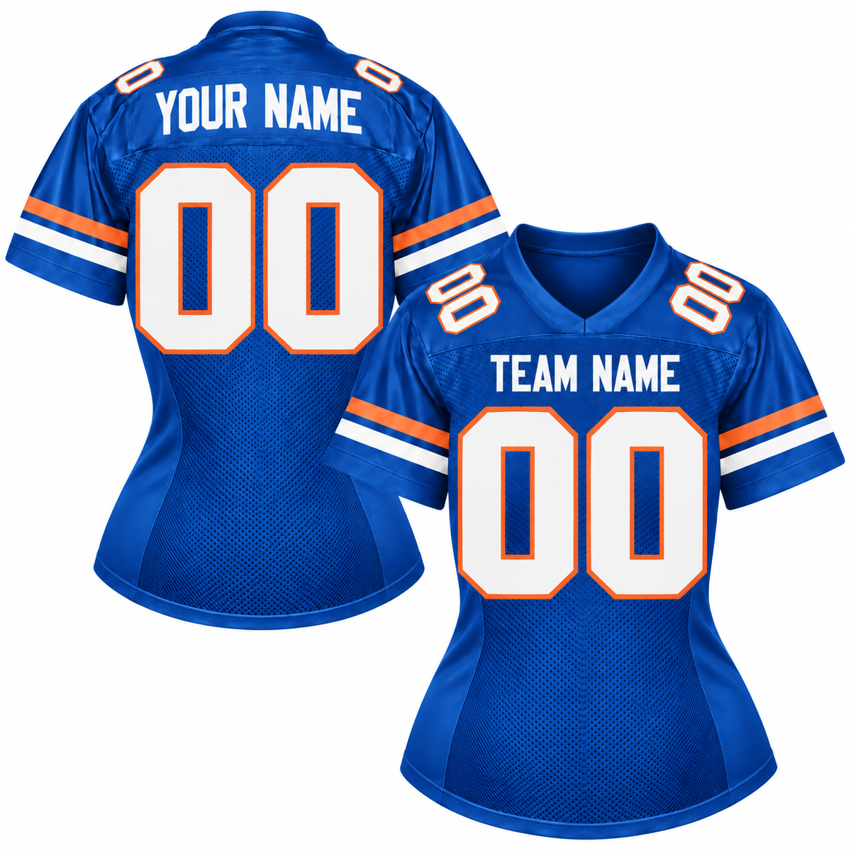 Custom Football Jersey with Name & Number – Royal White Orange