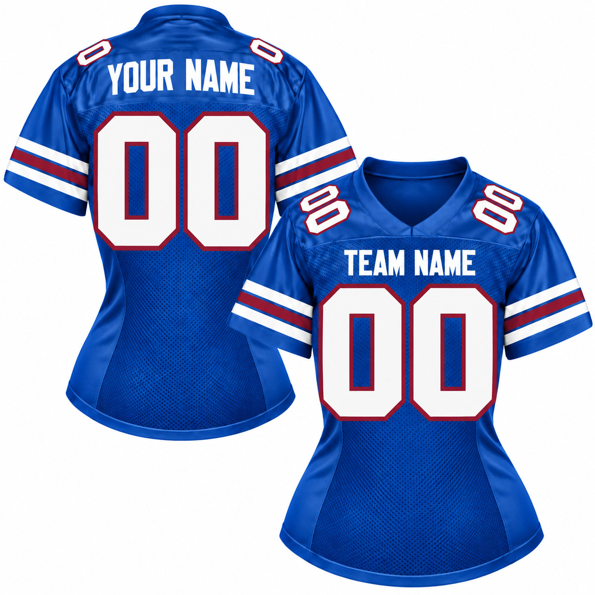 Custom Football Jersey with Name & Number – Royal White Red