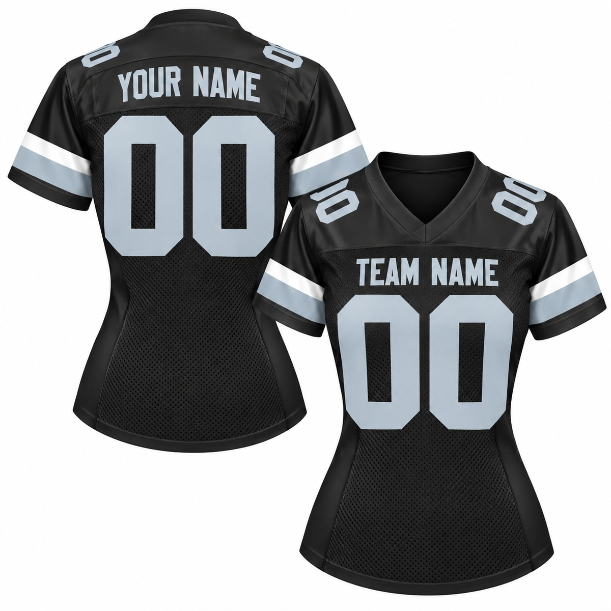 Custom Football Jersey with Name & Number – Black Gray