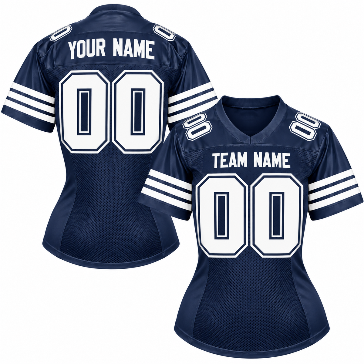 Custom Football Jersey with Name & Number – Navy White