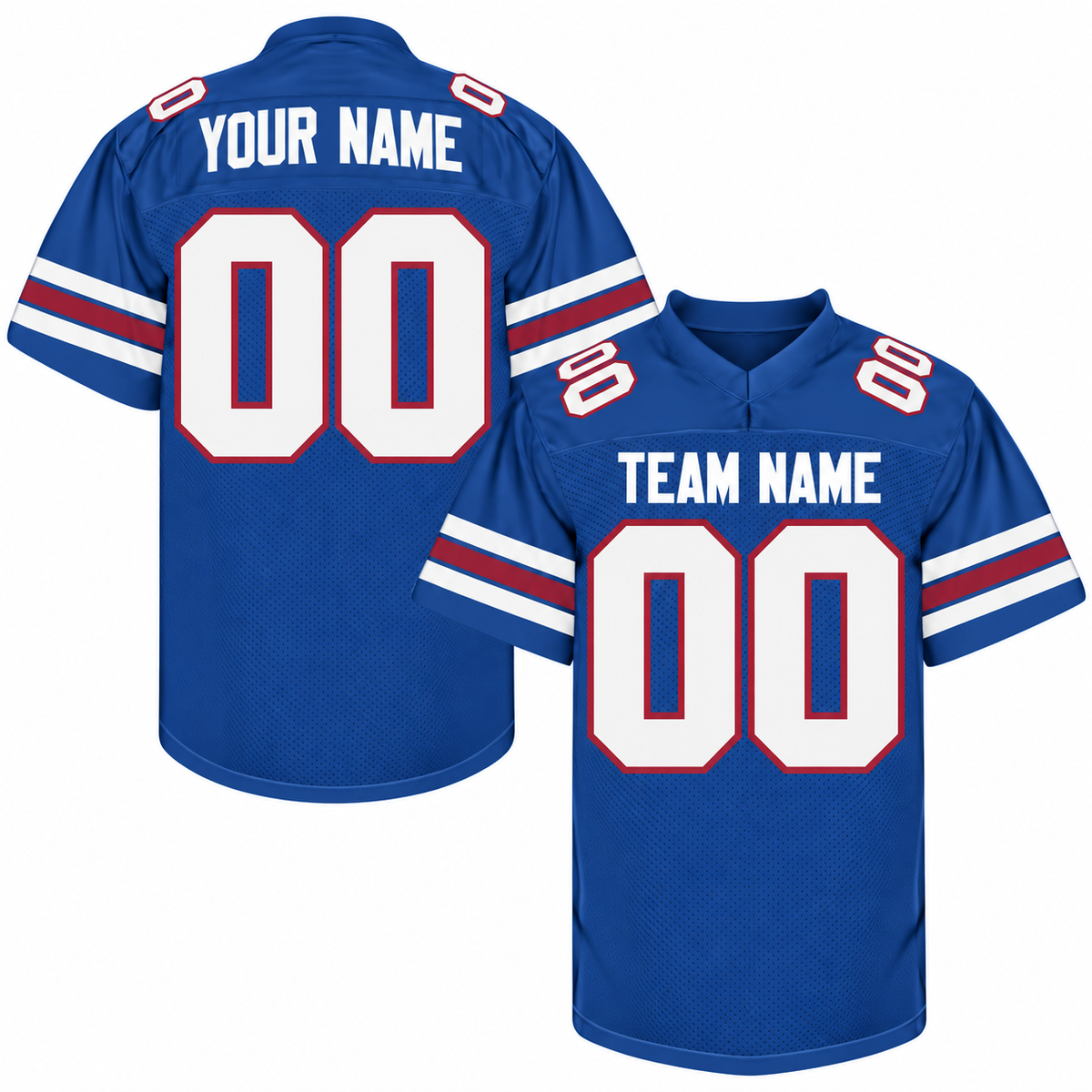 Custom Football Jersey with Name & Number – Royal White Red