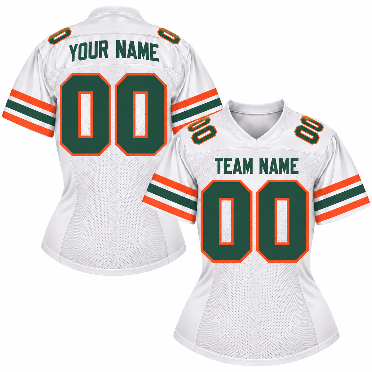 Custom Football Jersey with Name & Number – White Aqua Orange