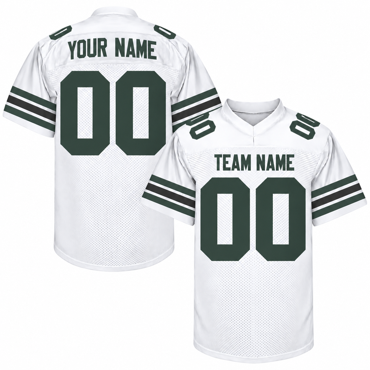 Custom Football Jersey with Name & Number – White Green