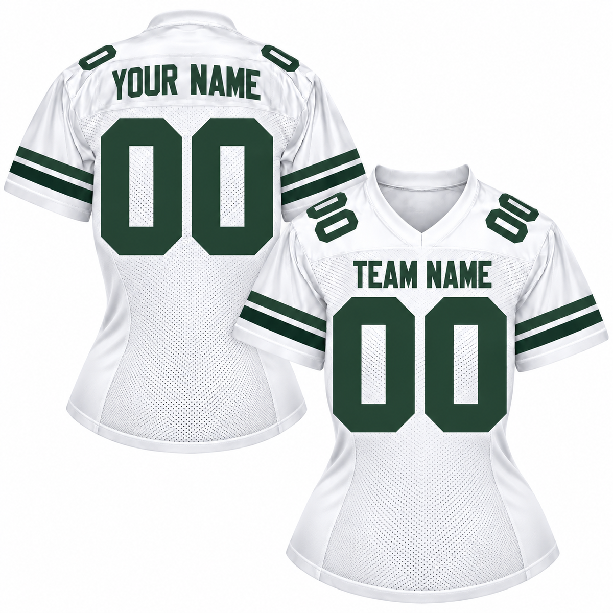 Custom Football Jersey with Name & Number – White Green